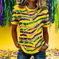 thumbnail image 4 of BRGZLK Shirt For Women Trendy Casual Holiday Tiger Print T-Shirt Graphic Tiger Stripe Sequin Shirt, 4 of 5