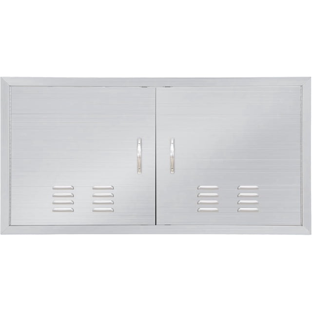 Porte d'Accès Simple pour Cuisine Extérieure 30 Pouces x 14 Pouces en Acier Inoxydable Ventilée, Îlot de Rangement pour Barbecue pour Station de Grillade, Armoire Extérieure, Salle Utilitaire