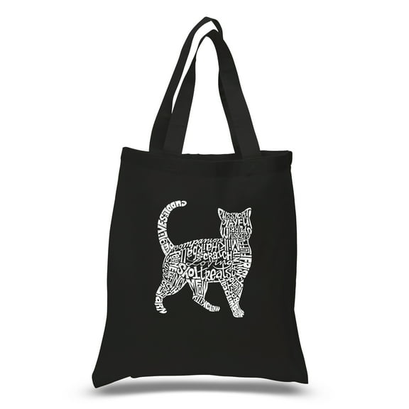 LA Pop Art Small Word Art Tote Bag - Cat