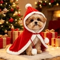 thumbnail image 3 of Tdxkok Red Christmas Pet Cape with Hood and Two Furry Balls Costume for Cats and Dogs Holiday Party Dress Up, 3 of 7