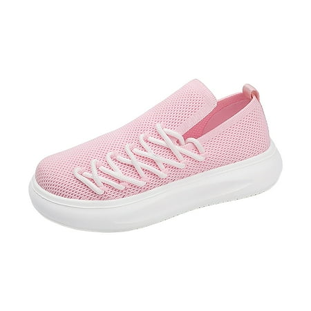 CAICJ98 Kids Boys Girls Slip-On Casual Loafers Walking Shoes Comfortable & Lightweight Pink 2(Little Kid/Big Kid)