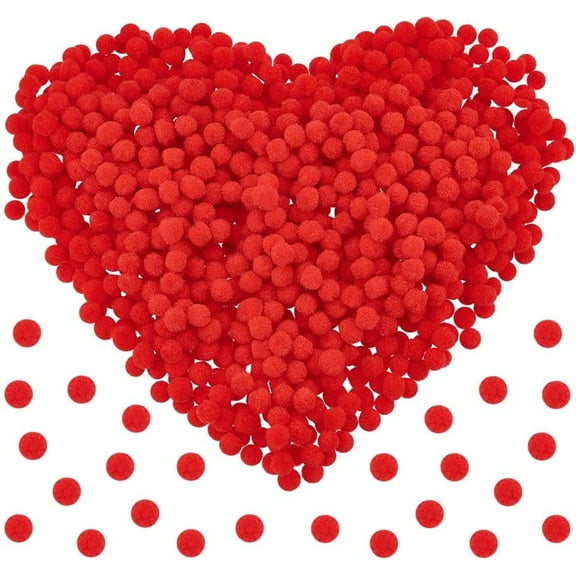 1box 1000pcs Craft Pom Pom Yarn Pom Pom Balls Red 10mm