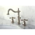 thumbnail image 2 of Kingston Brass KB1976AX Heritage Widespread Bathroom Faucet with Brass Pop-Up, Polished Nickel, 2 of 3