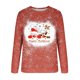 thumbnail image 5 of ICHUANYI Liquidación Moda Mujer Cuello Redondo Manga Larga Camiseta Impresión Blusa Suelta Tops ICHUANYI WER202308245594, 5 of 5