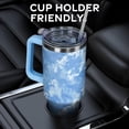 thumbnail image 4 of 40 oz Tumbler with Handle and Straw Lid | Vacuum Insulated Leak Proof Tumbler | Stainless Steel Water Bottle Cup Gifts for Dads Moms Women Men Him Her | Green Marble, 4 of 6