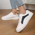 thumbnail image 2 of Women's Men's Retro Glitter Slip On Sneakers Classic Unisex Couple Lace Up Walking Shoes Non Slip Skate Shoes Black Size 6.5, 2 of 6