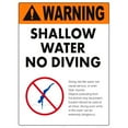 thumbnail image 1 of Aq Tech 6603WS1824E Warning Shallow Water No Diving Sign, 1 of 1