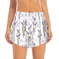 thumbnail image 2 of Goofa Lavender Flowers Printed Women 2 in 1 Running Shorts,Quick Dry Athletic Workout Shorts,High Waisted Athletic Shorts with Liner Pockets-Large, 2 of 9