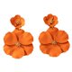 thumbnail image 3 of Pendientes colgantes de flores, pendientes de pétalos florales, pendientes colgantes para vacaciones, mujeres, niñas, joyería del día de San Valentín, Naranja, 3 of 8