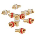 thumbnail image 1 of 10 conectores de altavoz amplificador chapados en oro con conector Rca, 1 of 3
