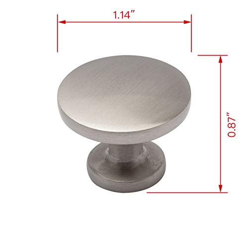 Utopia Alley 10pcs Emme Cabinet Ring Pull Knob - Decorative Cabinet Drop Pull Knobs for Cabinets and Drawers - Vintage Cabinet Hardware with Hand Finished Brushed Nickel - Pull Knobs 1.14"