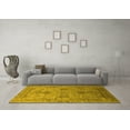 thumbnail image 3 of Ahgly Company Machine Washable Indoor Round Oriental Yellow Industrial Area Rugs, 7' Round, 3 of 4