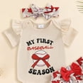thumbnail image 3 of Faraee 0-18 Months Newborn Infant Baby Girl Clothes Ruffle Short Sleeve Romper Shorts Set Bowknot Floral Summer Outfits Red, 3 of 5