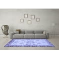 thumbnail image 3 of Ahgly Company Machine Washable Indoor Square Oriental Blue Traditional Area Rugs, 7' Square, 3 of 4