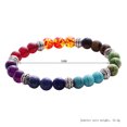 thumbnail image 3 of Lava Rock 7 Chakras Difusor Pulsera Cuerda elástica Piedra Natural Yoga Granos Pulseras Brazalete para Hombres Mujeres Amonsee NO, 3 of 5