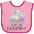 thumbnail image 3 of Inktastic I Love My Great Grandma Cute Elephants in Night Sky Boys or Girls Baby Bib, 3 of 4