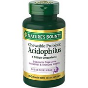 6 Pack Nature's Bounty Acidophilus w/Lactis Milk Free, 100 Chewable Wafers Each