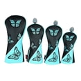 thumbnail image 3 of 4x Golf Club Head Cover Golf Shaft Protector Professional PU Leather Durable Golf Headcovers Golf Driver Head Covers for Hybrid Fairway Wood black, 3 of 10