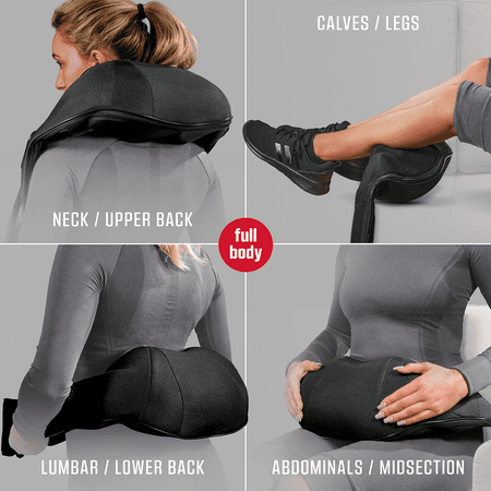 FITRX CORDLESS SHIATSU 3D MASSAGER, USB-RECHARGEABLE SHOULDER, BACK, AND NECK MASSAGER WITH HEAT