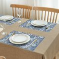 thumbnail image 3 of Blue Pioneer Flower and Paisley Pattern (3) Summer Placemats Table Placemats Set Of 4-Linen Kitchen Washable Placemats Table Mats 11.8"x17.7" Non-Slip Heat Resistant, 3 of 6
