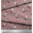 thumbnail image 3 of Soimoi Pink Velvet Fabric Gloves & Santa Face Christmas Print Fabric by Yard 58 Inch Wide, 3 of 3