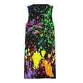 thumbnail image 3 of Neon Splatter Paint Spring Summer Dresses for Women Fashion T-shirt Dress Casual Sleeveless Loose Sundress with Pockets, 3 of 5