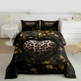 thumbnail image 2 of Homewish Teens Leopard Cheetah Print 2pcs Bedding Comforter Set,Love Heart Print Twin Comforter Sets,Chic Flower Rose Breathable Bedding Set,Luxury Bedroom Decor,Reversible, 2 of 8