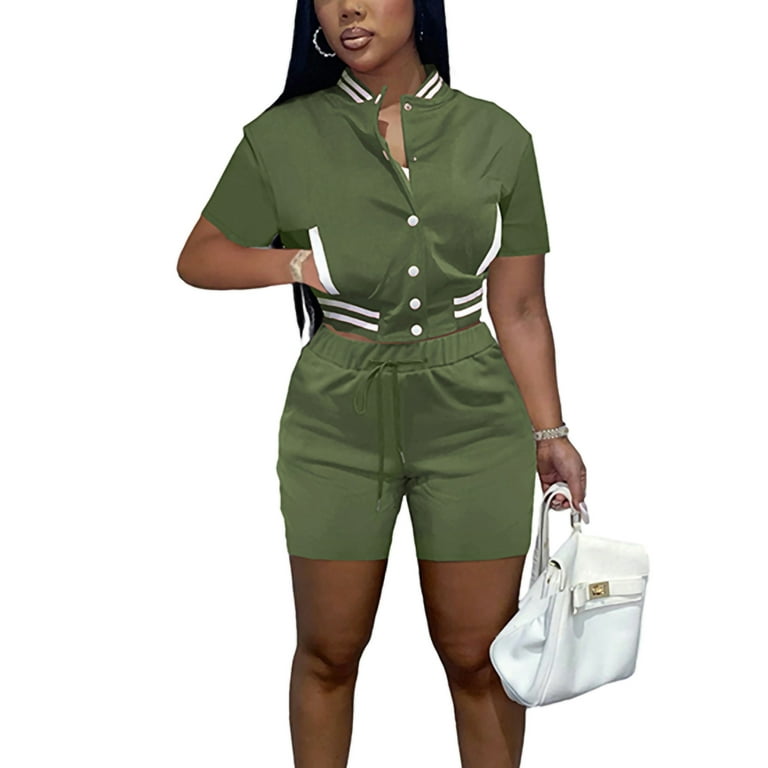 Bomotoo Ladies Crop Jacket Shorts Suits Stand Up Neck Lace Lounge