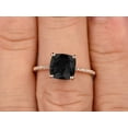 thumbnail image 2 of Cushion Cut 1.80 Carat Black Diamond Moissanite Engagement Ring Wedding Ring 10k Rose Gold Unique Basket Prongs, 2 of 6