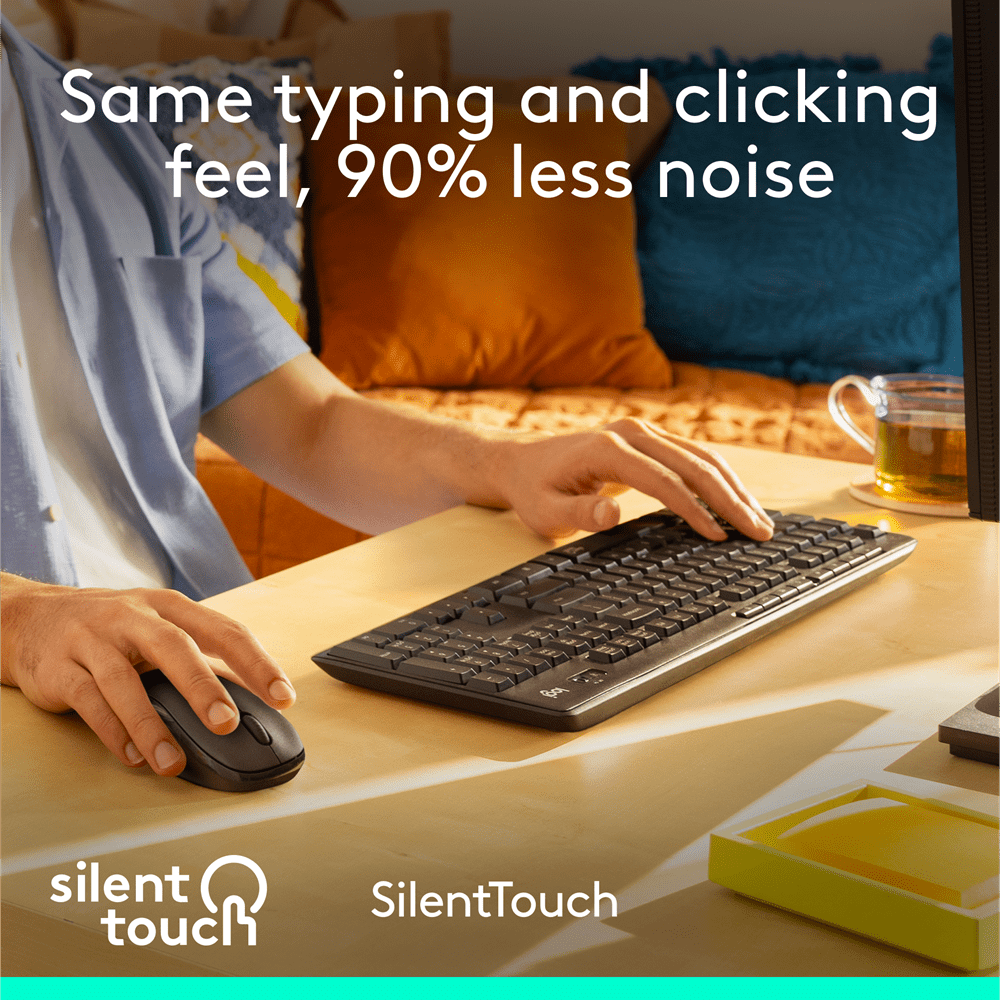 Logitech MK295 Silent Wireless Keyboard and Mouse Combo - Graphite, MK295