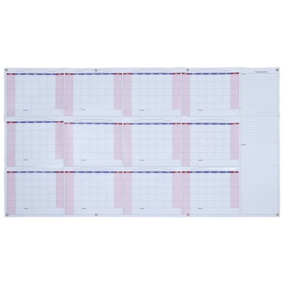 PBPBOX 1Set Wall Dry Erase Calendar Large Monthly Grid with Easy Mounting for Home Office Planning