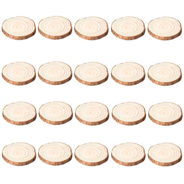 Set de rodajas de madera Kit de círculos de madera inacabados naturales Fiestas de cumpleaños Adornos de casa para artesanías Bricolaje Posavero Grabado Tallado JM01644 Inevent HA012301-01