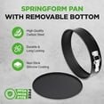 thumbnail image 2 of NutriChef 9 Inch Nonstick Cheesecake Springform Cake Pan | Stainless Steel Clasp & Removable Bottom | Durable Carbon Steel Cheesecake Pan | Easy to Clean | Includes 100 Parchment Papers | Black, 2 of 5