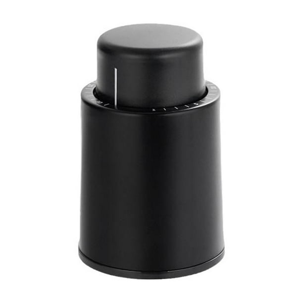 Tapón para botella de vino, genérico, 2 en 1, al vacío, 14 días de frescura, color negro.