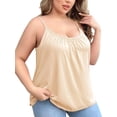 thumbnail image 3 of Plus Size Tank Tops for Women Loose Spaghetti Strap Tunic Blouses Skin Color XXXL, 3 of 7