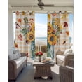 thumbnail image 6 of Sunflower Kitchen Curtains Orange Plaid Farmhouse Leaves Watercolor Cafe Short Curtains for Bathroom Blackout Window Curtain Grommet Small Window Treatment Drapes for Bedroom Living Room 42"x45"x2, 6 of 9