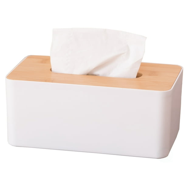Bamboo Removable Top Lid Rectangular Tissue box