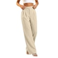 thumbnail image 2 of ClodeEU Women's High Waist Pleated Wide Leg Dress Pants, Casual Loose Trousers With Pockets ,Women's Plus L, 2 of 6