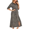 thumbnail image 5 of HLSOHJP Women's Long House Coat Full Zipper Robes Housecoat with Pockets Bath Robes Lightweight, 5 of 6