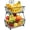 Black, variant on Sorbus Fruit Basket Display Stand, 2-Tier, for Vegetable, Fruit & Bread Counter Storage for Kitchen, Bathroom, Rectangular Antique Metal (Silver)