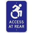 thumbnail image 1 of New York Handicap Parking Sign, Access At Rear With Symbol Sign, 12x18 Reflective Aluminum EGP, 1 of 1