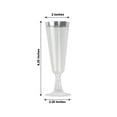 thumbnail image 3 of Efavormart 12 Pack Silver Rim Clear Short Stem Plastic Champagne Glasses, Disposable Trumpet Flutes With Detachable Base 5oz, 3 of 5