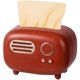 thumbnail image 1 of Caja de pañuelos rectangular ZHAOCHENG con diseño de radio color rojo, 1 of 5