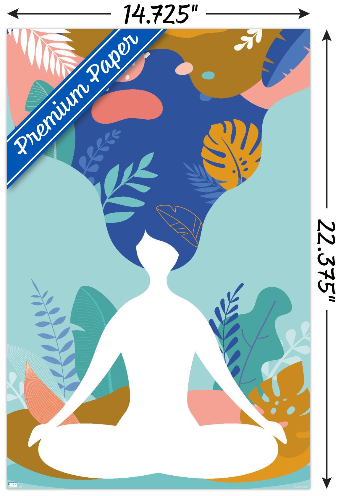 Meditation and Mindfulness Wall Poster, 14.725" x 22.375"