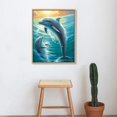 thumbnail image 4 of Nawypu  Dolphin Canvas Wall Art Cute Dolphins Playing Under Sea with Sunshine Picture Printing Artwork for Living Room Bedroom Bathroom Wall Decor,Stretched and Framed Ready to Hang, 4 of 4