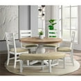 thumbnail image 3 of Picket House Furnishings Banc Rond Barrett en Naturel et Blanc, 3 of 6