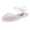 thumbnail image 2 of JUMEYU Sandals for Kids Girls Princess Mary Jane Jelly Shoes, Ballet Flats Cosplay Birthday Party Dress Up Sandals for Little Girls, Toddler or Kids Size 8 (Silver,Toddler 8), 2 of 4