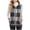 Gray, variant on Fleece Vest for Women Sherpa Polyester Buffalo Plaid Full Zip Round Neck Ribbed Hem with Pockets Casual Fall Winter Warm Everyday