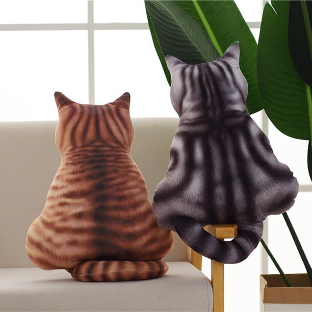 Short Plush Printed Back View Cat Super Soft Stuffed Sofa Bedding Car Travel Pillows Home Back Cushion Decoration heqiyong toy