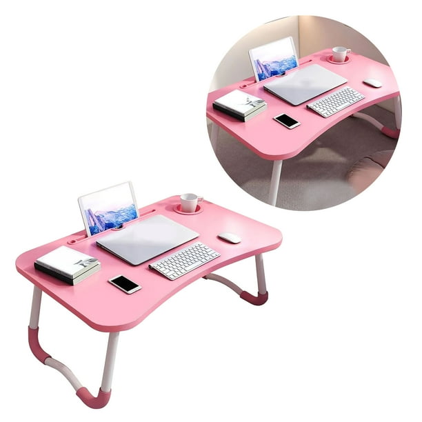 Escritorio para computadora portátil para dormitorio, escritorio para computadora portátil para niños con mesa de cama, mesa de cama para niños resistente y duradera